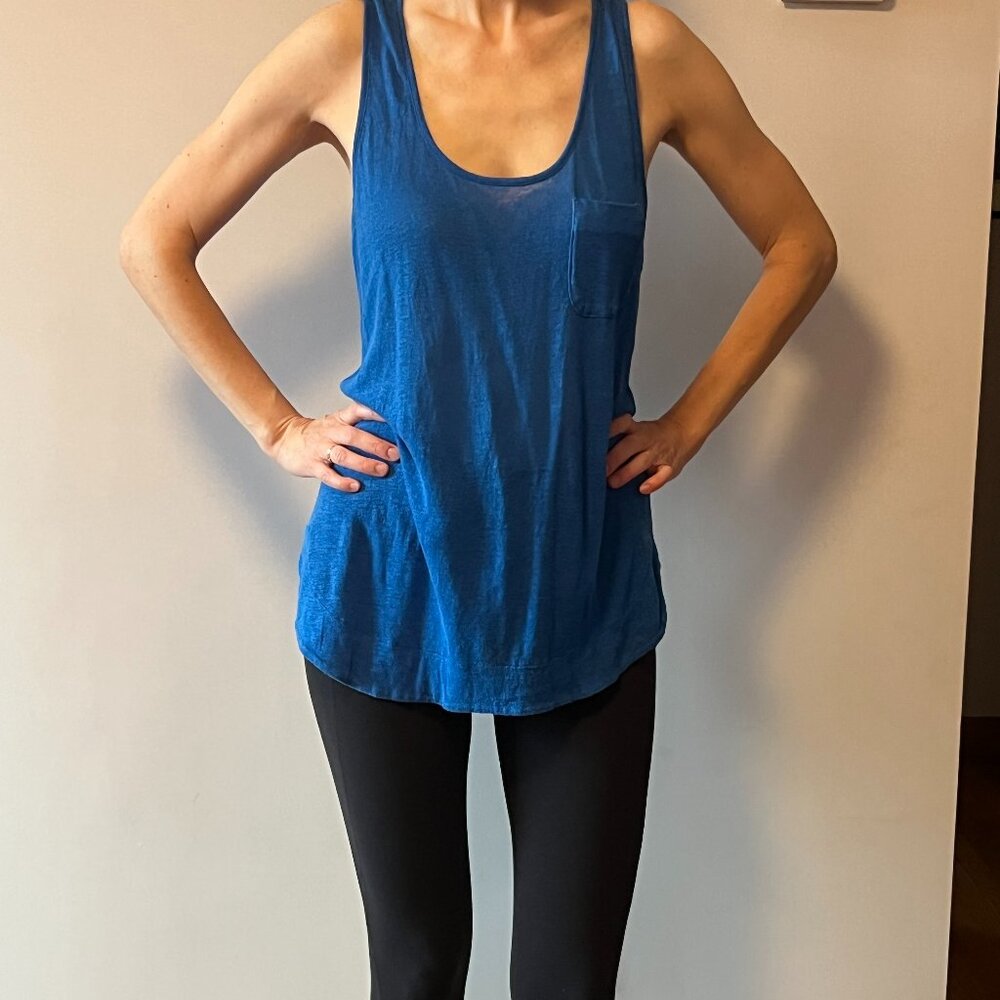 Blue linen Steven Alan tank top
